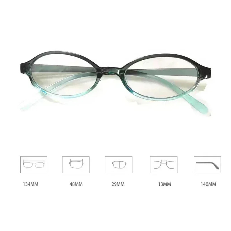 4 Colors Y2K Spice Narrow Frame Anti-blue Plain Glasses Retro Small Frame Oval Women Glasses Clear Computer Protection Glasses 250107