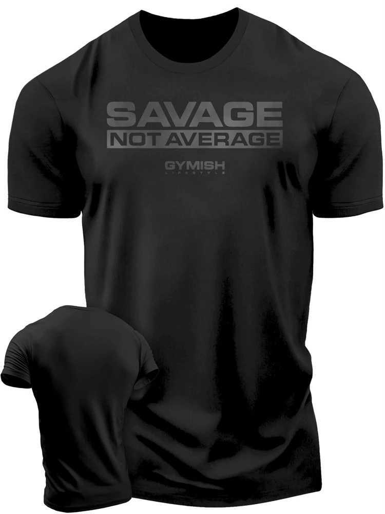 High Quality Mens T-shirt Street Sports Fitness Savage Alphabet Print Daily Short sleeved T-shirt Trend Mens Clothing Grey T-shirt T250108