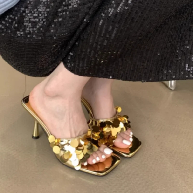 Summer Open Toe Breathable Stiletto Sexy Elegant High Heels Fashion Comfortable Casual Slippers Womens Shoes Zapatos Mujer 250107