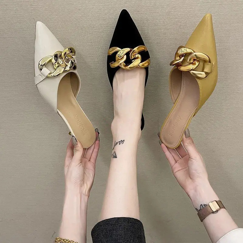 Summer Style Low Heels Womens Slippers Net Infrared Wear Fashion Thick Heel Ladies Slippers 250107