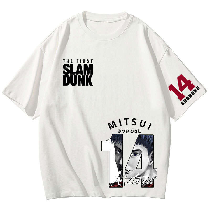 Slam Dunk Commemorative Mitsui Shou Parent Child Pure Cotton Short T-shirt Summer Loose Shoulder Style Anime Printed Half Sleeve
