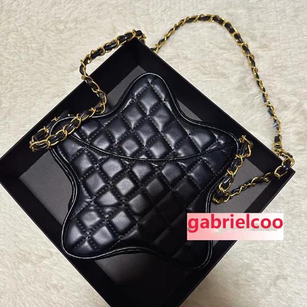 designer Bags 22X5X21CM Storage bags fashion five pointed star makeup bag metal chain classical case comsetics organization gift box