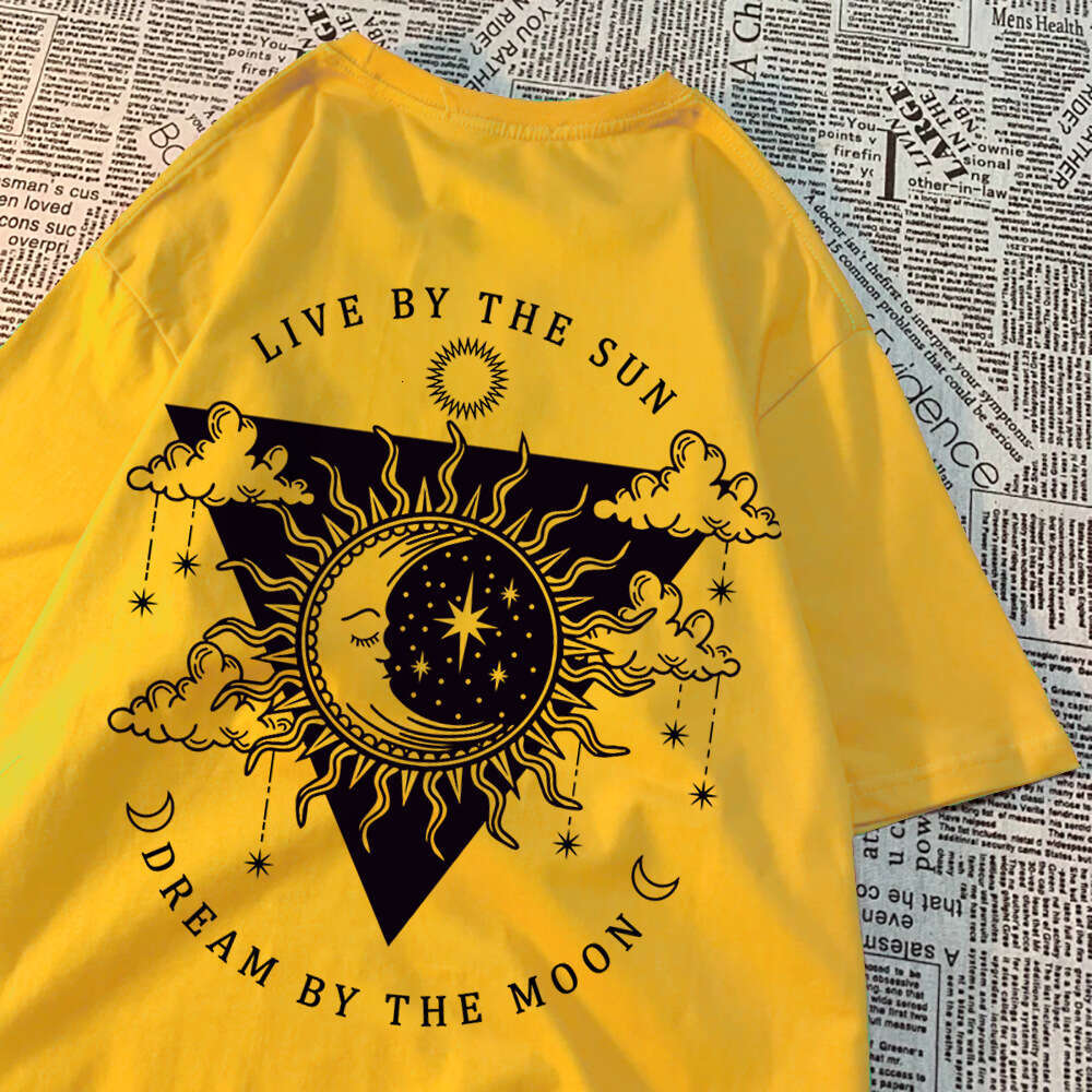 Life Sun, Dreams by the Moon, T-shirts for men and women, hip-hop cotton casual tops, patterns, sweet