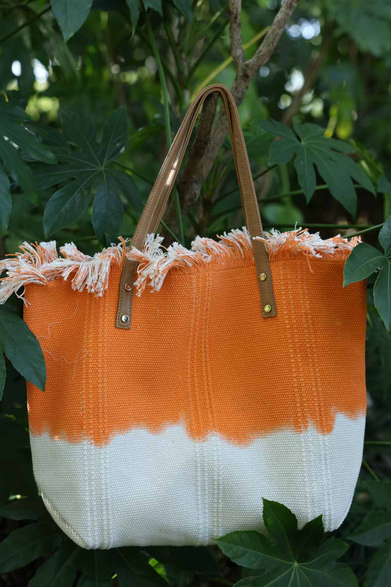 Vintage Handmade Linen Shoulder Tote with Sturdy Fabric