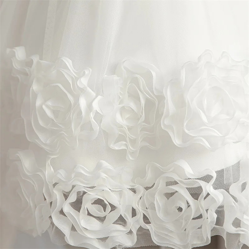 Toddler Dresses Baptism Wedding 1st Birthday Flower Bow Princess Dress For Baby Girls Elegant Bridemaid Gown Vestidos 250107