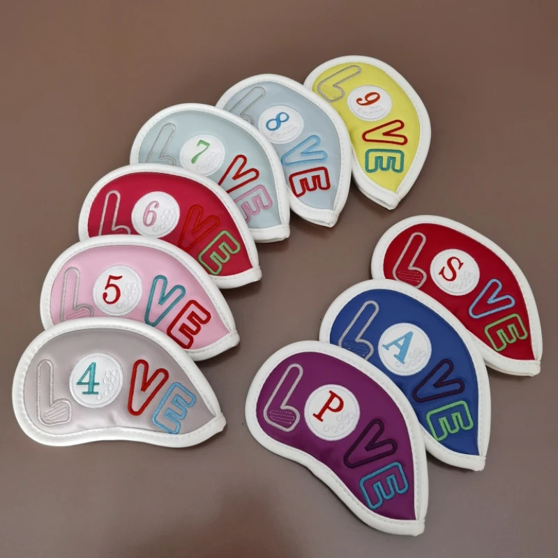 Korean Fashion Golf Club Iron Headcover Sun Flower PU Leather Waterproof Sports Head Cover 250107