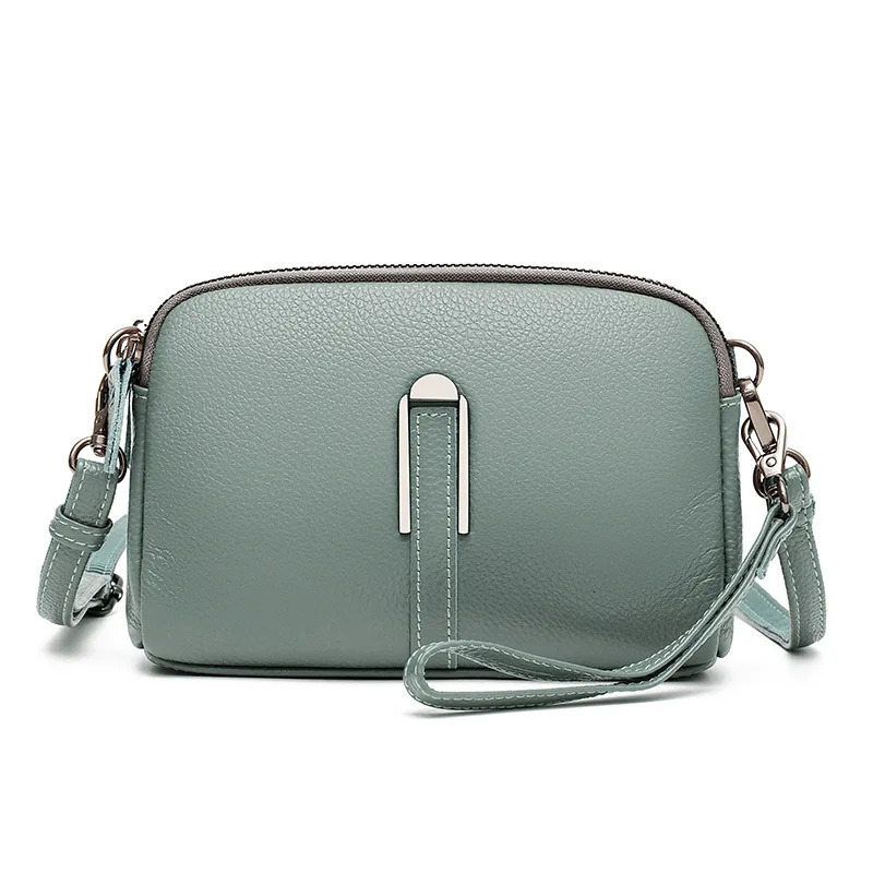 100% Genuine Leather Shoulder Bags For Women Rectangle Small Crossbody er Handbag Female Messenger Pocket 250106