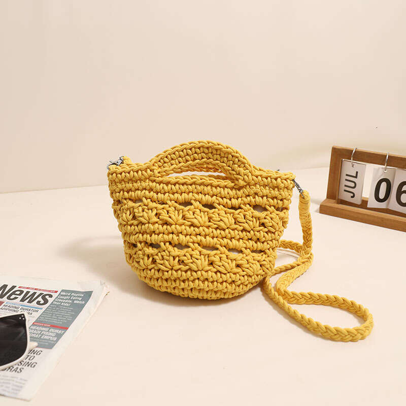 Crossbody Cotton Thread Versatile Hollow Grass Woven Holiday Beach Bag Xiaoqing New Women's Bags