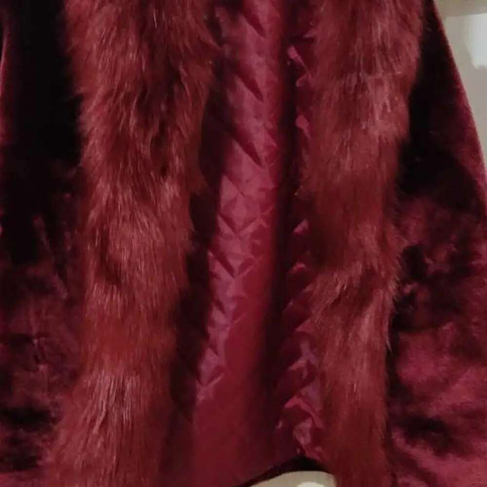 Winter Jacket Thick Faux Fur Solid Color Long Sleeves Women Outerwear Style Home Party Office Club Vacation Coat