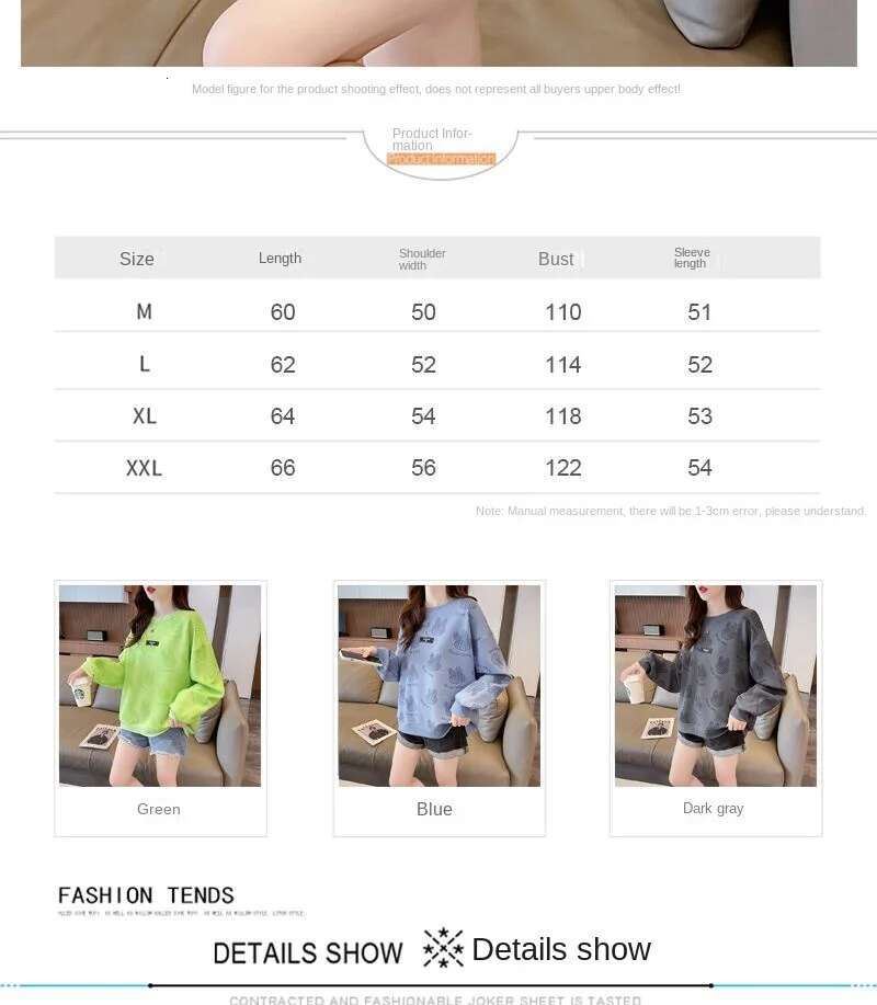 New Full Page Printed Cute Western Style Top Korean Version Loose Long Sleeved Women's Designer Sportswear
