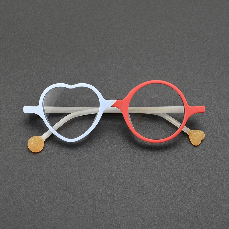 High quality individual hand frosted multicolor glasses frame heart-shaped sweet and cute fashion niche hip hop optical glasses 250107