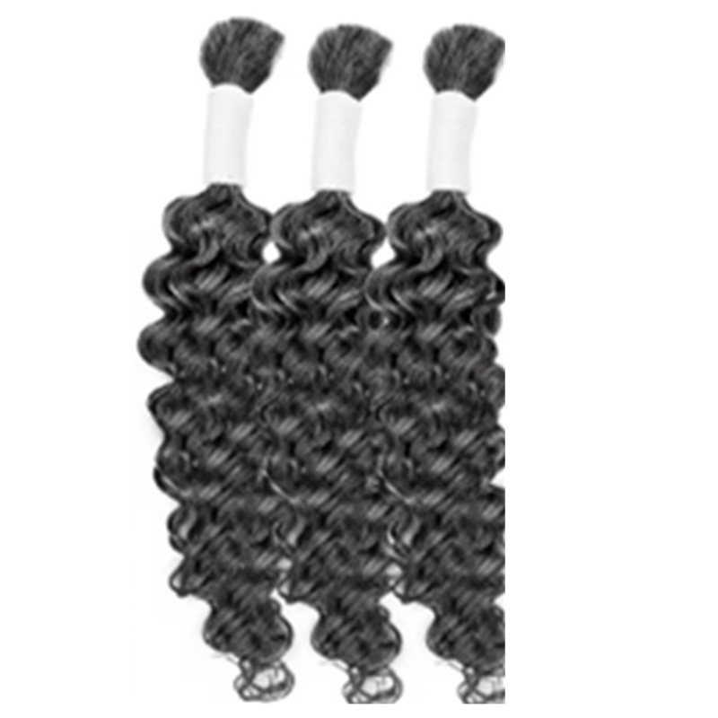 Grey Deep Wave Bulk Human Hair for Braiding 1 Bundles No Weft Salt Pepper colour Gray Curly salt and peper raw Hair Extensions for Braids DIVA25