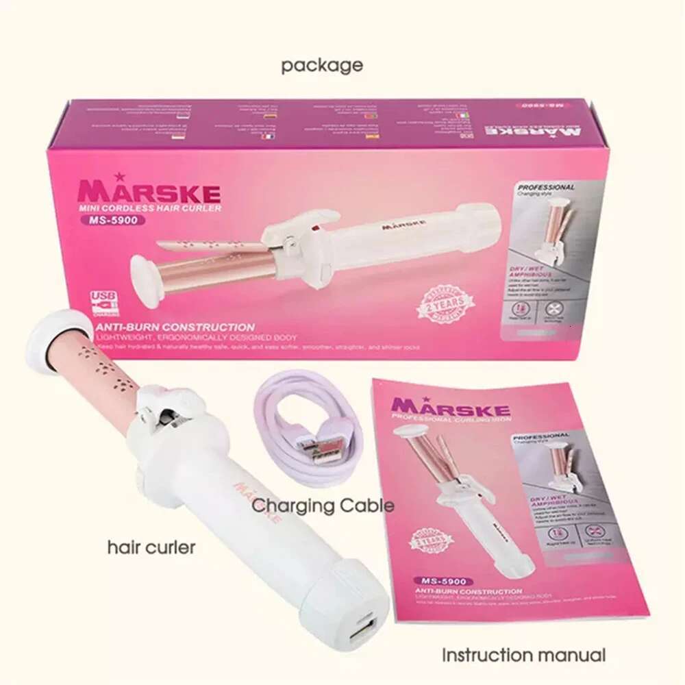 20mm Professional Mini Cordless Curg Iron Flat for Short Hair Wand Curler Roller Anti-scalding Tourmae Ceramic Styler Tool