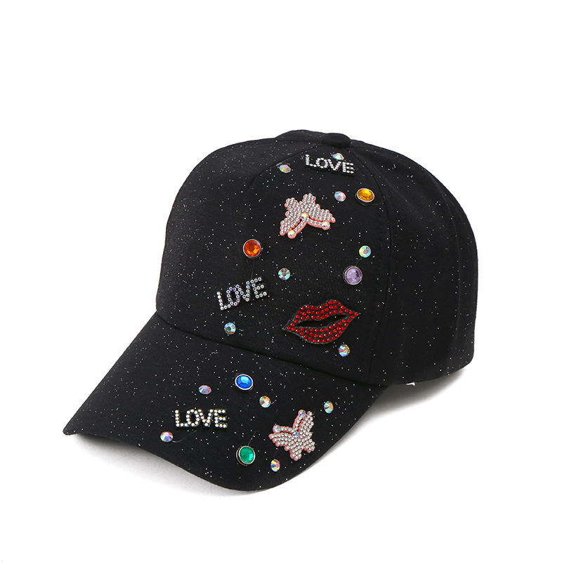 Fashion ins tide rhinestone duck tongue cap female trend hundred matching ladies sun hat baseball cap sunscreen hat wholesale