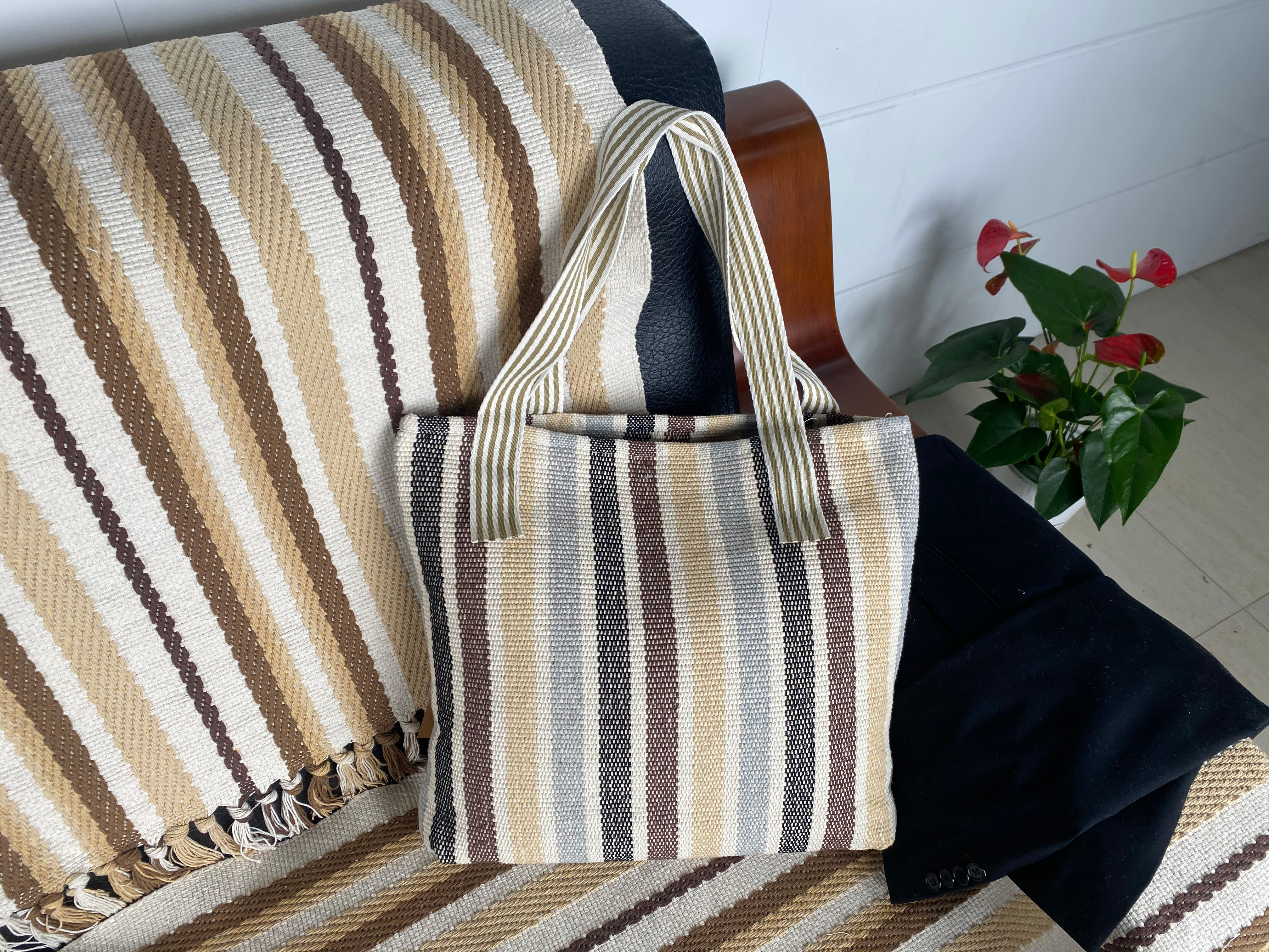 Authentic Rough Weave Textured Fabric Casual Backpack
