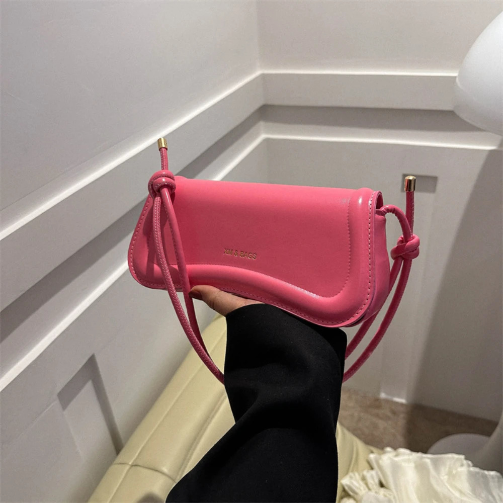 Ladies Shoulder Crossbody Bags PU Leather Women Underarm Bags Solid Color Small Top-handle Bags Purse Female Daily Handbags 250106