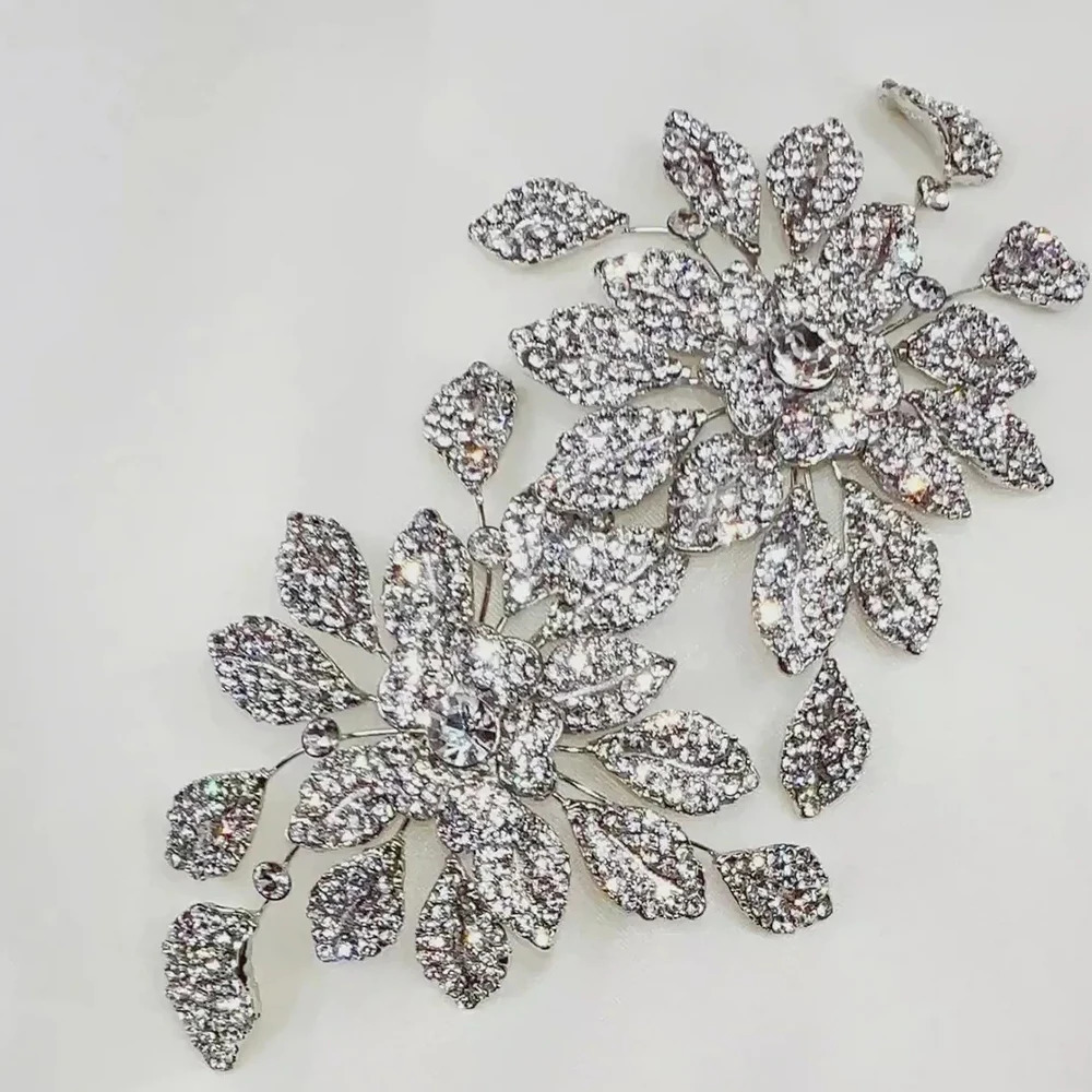 Bridal Rhinestone Flower Hair Comb Wedding Head Jewelry Hairband for Women Bridesmaid Party Crystal Hair Accessories Gift 250107
