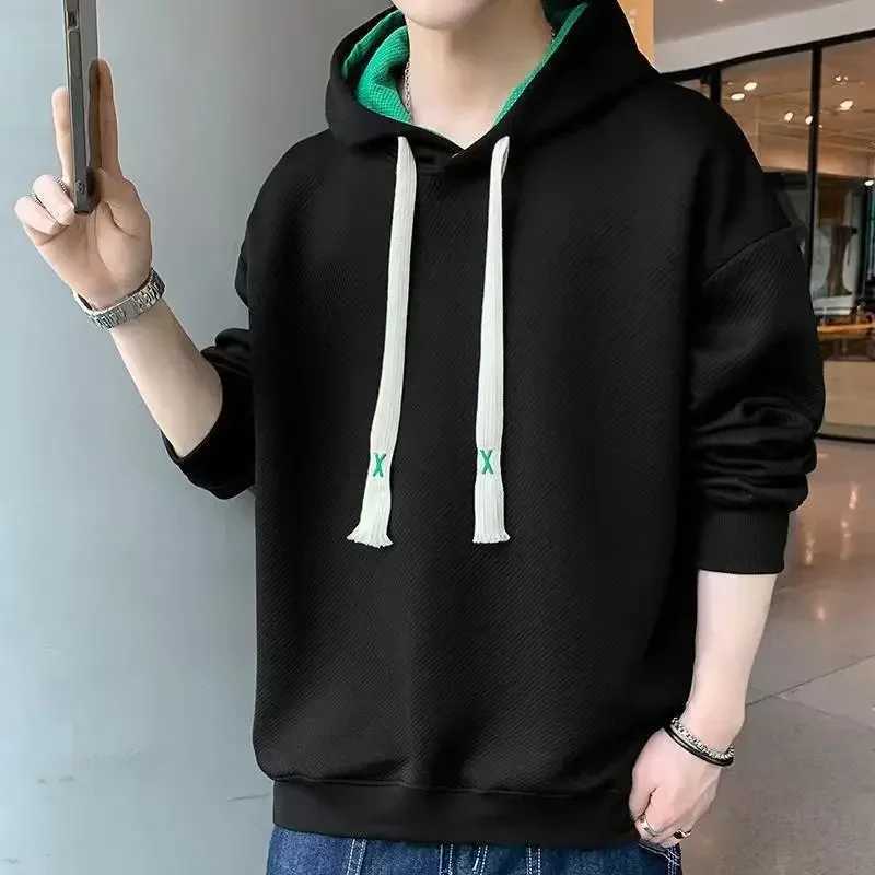Solid color mens hoodie sportswear suitable for mens hoodies cheap Y2k clothing loose simple and fun high-quality clothing trading emoticons W250108