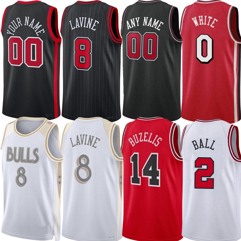 Custom Zach LaVinee Basketball Jerseys Coby White Josh Giddey Matas Buzelis Lonzo Ball Nikola Vucevic Patrick Williams Ayo Dosunmu Chris Duarte City Jersey