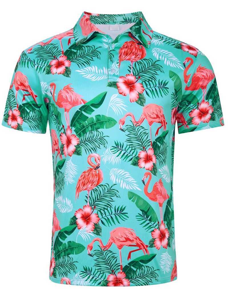 Fashion Men Polo Shirt 3d Hawaii Print Daily Casual Short Sleeve Loose Oversized T-Shirts Street Cool Tops Summer MenS ClothingXJ250108