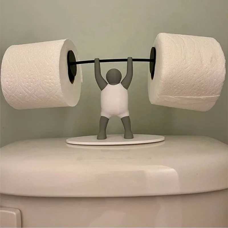 Interesting toilet roll holder fitness weight increase villainous paper holder indoor bathroom decoration 3D printed side bracket gift Y250107