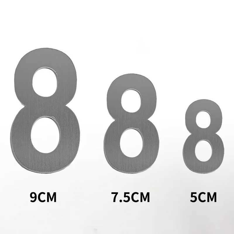 Interior Decorations 5-9cm Residential Digital Outdoor Stainless Steel Stickers Signage Home Address Board Hotel Room Customization Email Number H2501