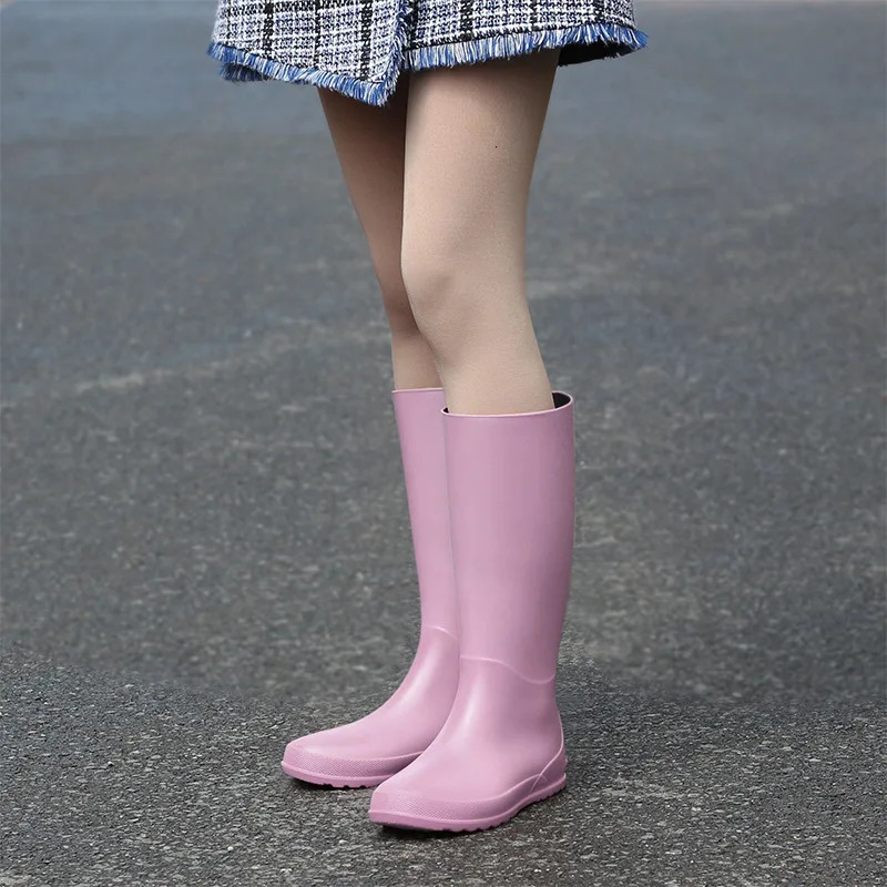 Soft Foldable High Drum Rain Boots Made of Polymer Material Womens Fashion Rain Boots Women Antiskid Wear-resistant Water Boots 250106