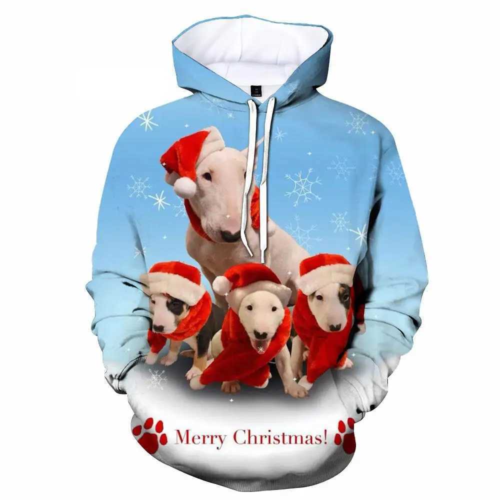 Fashionable printed mens and womens hoodies casual cute pet dog patterns street style lightweight tops DIY customization W250108