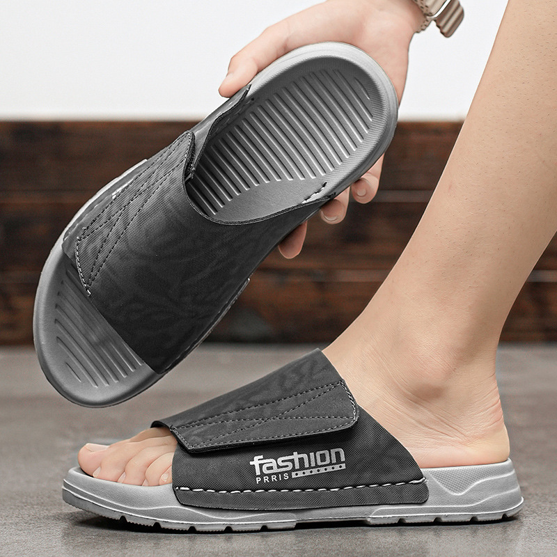 Men Slippers Fashion Flat hot Bottom Anti-slip Soft Beach Seaside Wear Triple Black White Grey Free shipping
