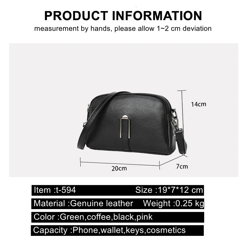 100% Genuine Leather Shoulder Bags For Women Rectangle Small Crossbody er Handbag Female Messenger Pocket 250106