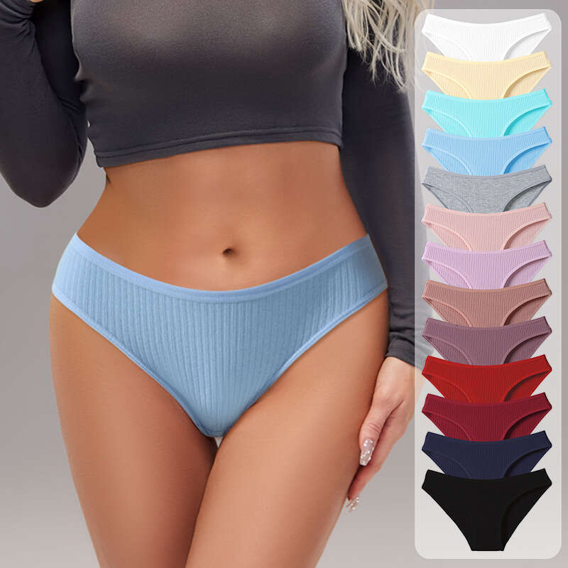Medium Size Low Waist Sexy Women's Triangle Underwear, Pure Cotton Thread Girls' Underwear
