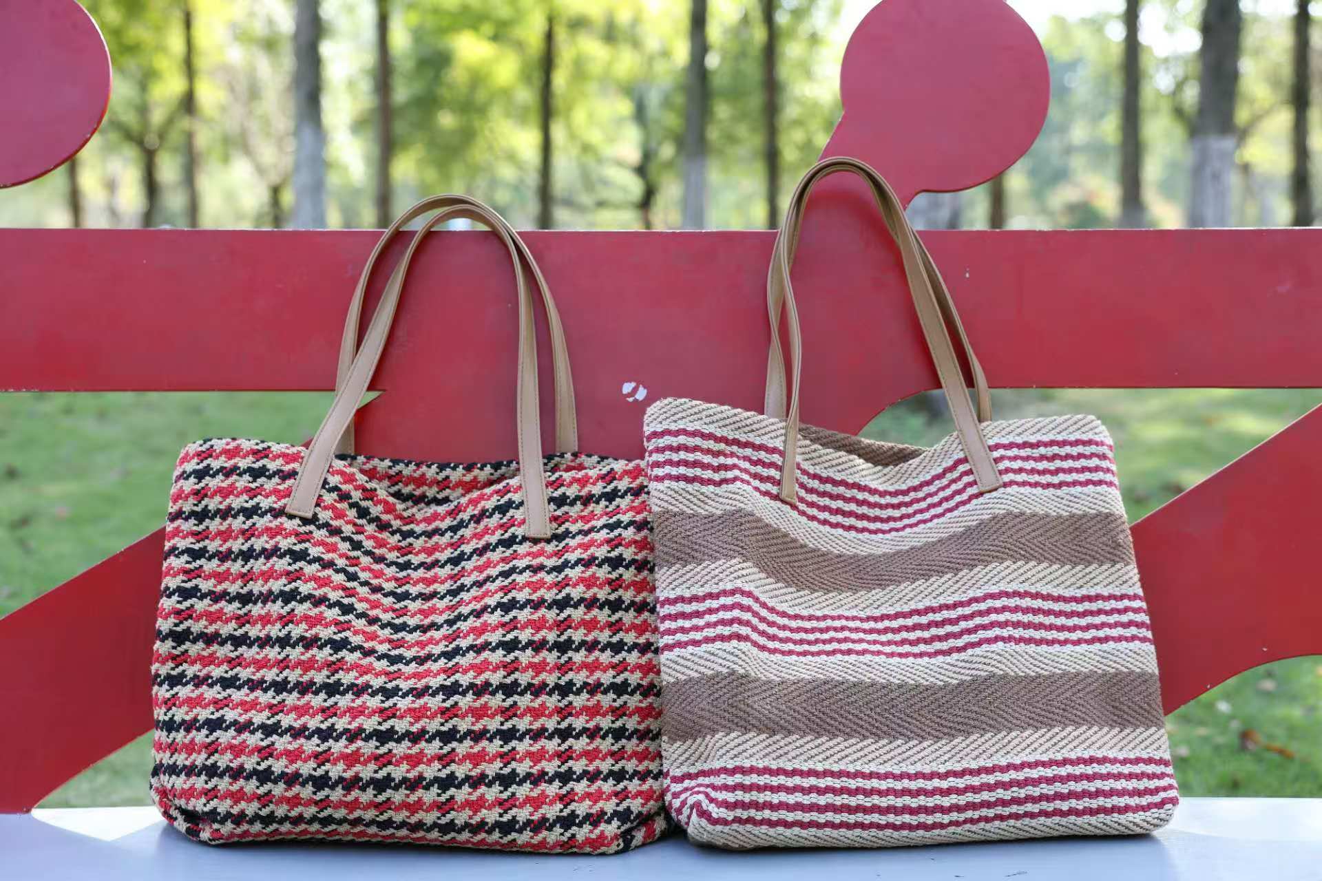 Authentic Handcrafted Coarse Linen Shoulder Bag for Women