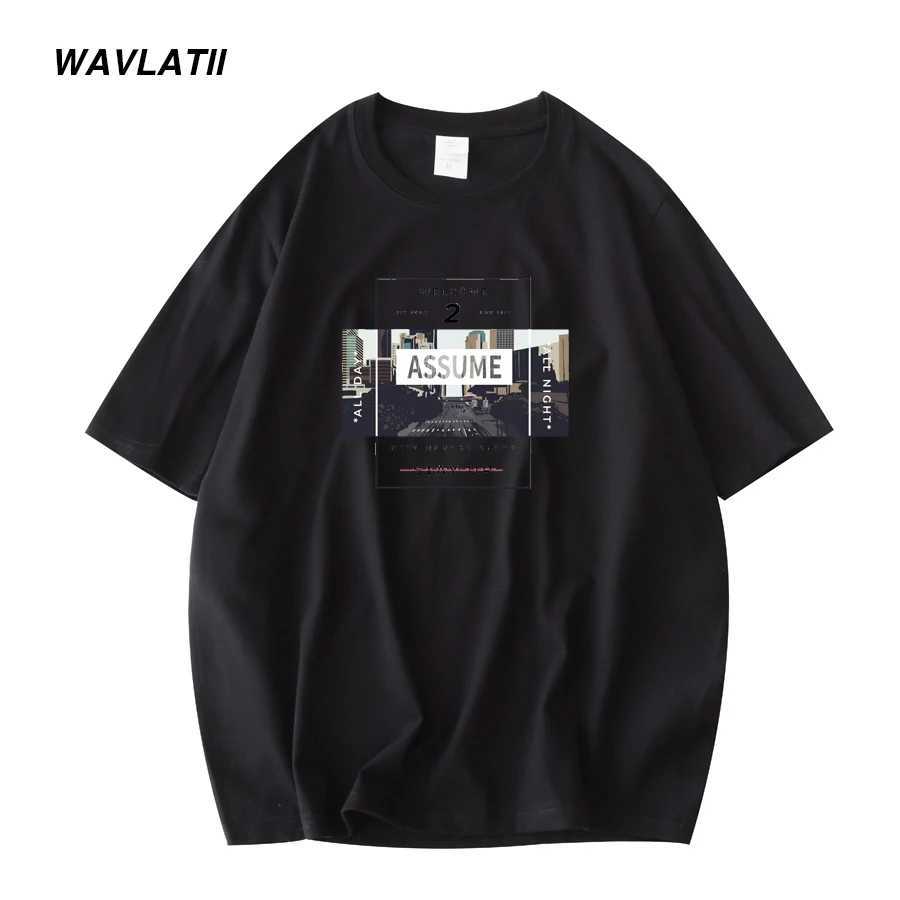 Vavrati new cool printed cotton mens T-shirt khaki O-neck short sleeved T-shirt mens black and white summer casual top WMT2303 M250108