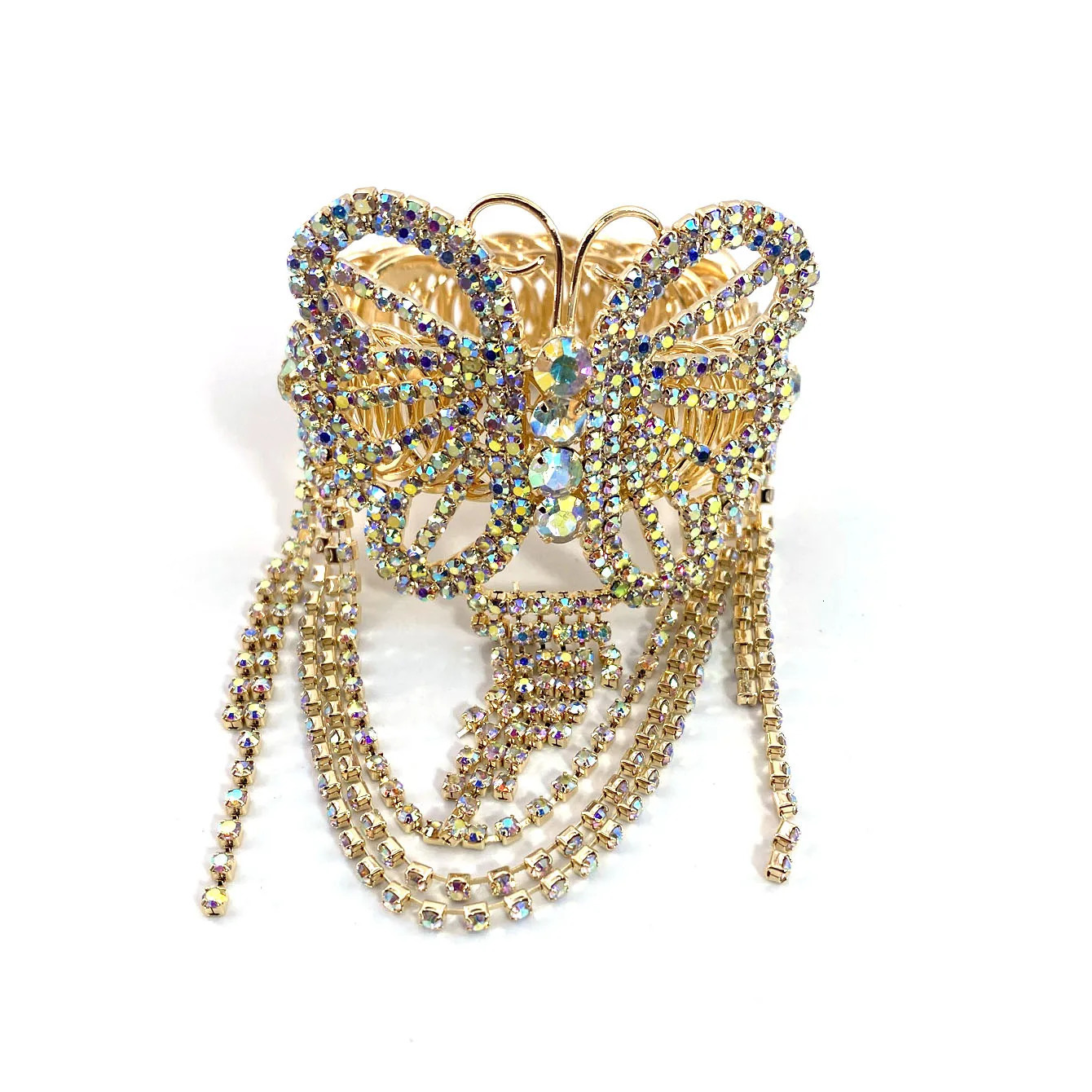 1pc heavy industry butterfly ankle chain with open spring inlaid diamond womens ankle chain party summer beach accessori 250107