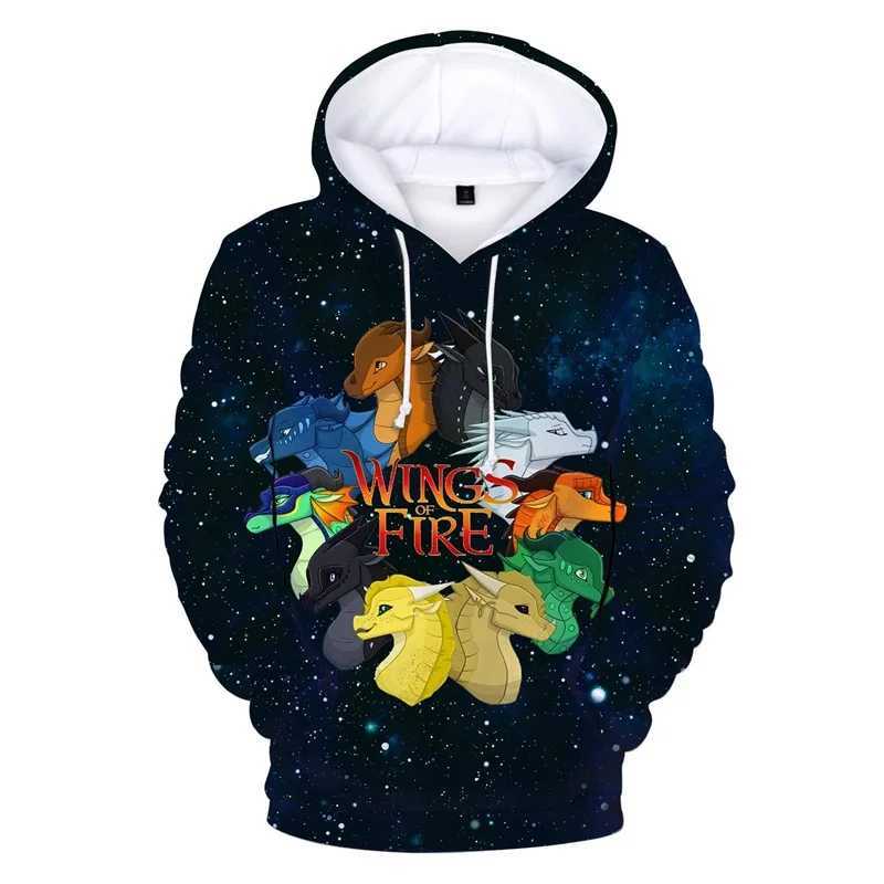 Fire Dragon Wings Mens Graphic Hoodie 3D Printed Novel Pulling Sports Shirt Casual Super Large Mens Street Clothing Hoodie W250108