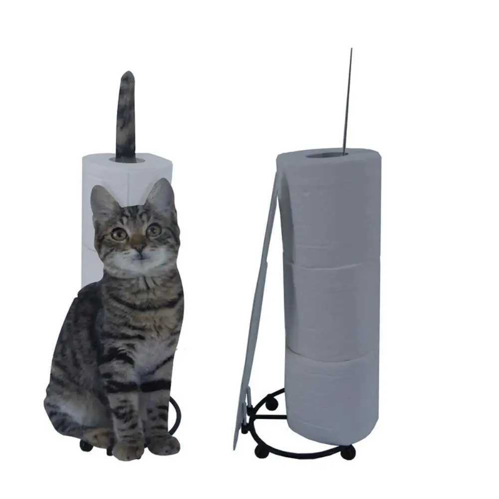 Toilet paper towel holder cat shaped bathroom tissue holder cat lover gift toilet roll holder toilet paper holder Y250107