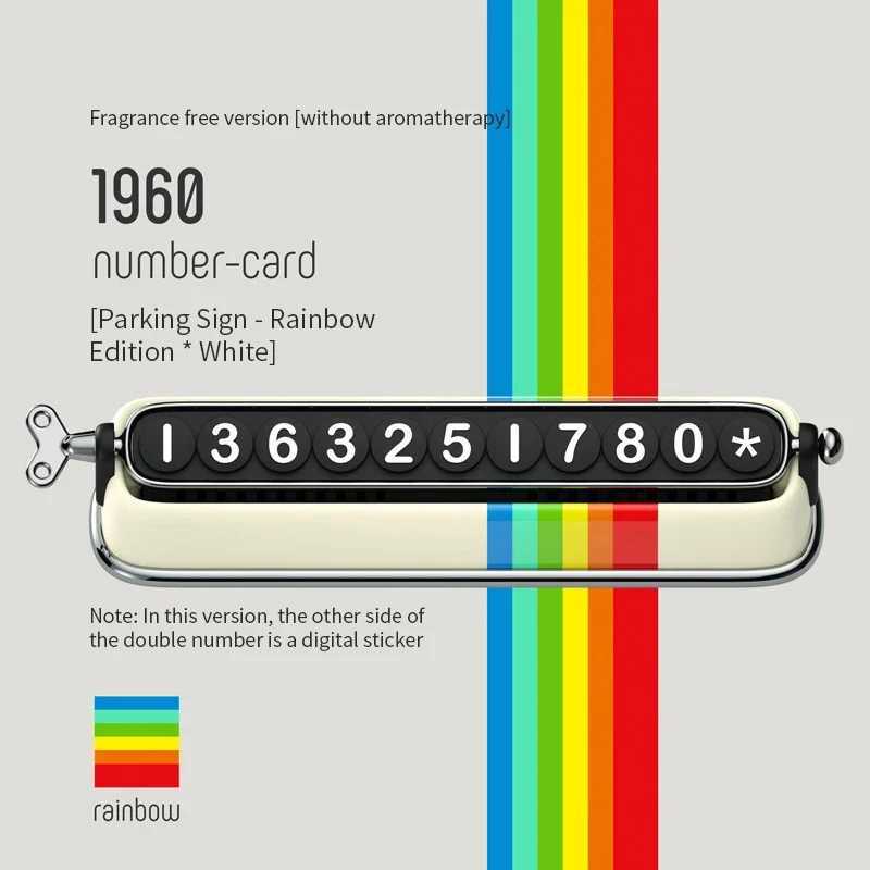 Interior Decorations Retro parking phone number dual number temporary card automatic parking sign mobile phone board car interior accessories H250108