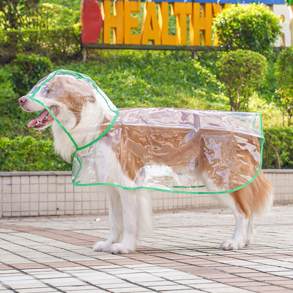 Pet big dog Clear outing raincoat Golden Retriever multi shepherd large dog clothing
