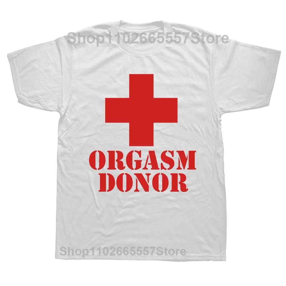 Interesting orgasms donors dirty adult humor Sarcaste T-shirts round neck short sleeved fashionable T-shirts basic T-shirts clothing M250109
