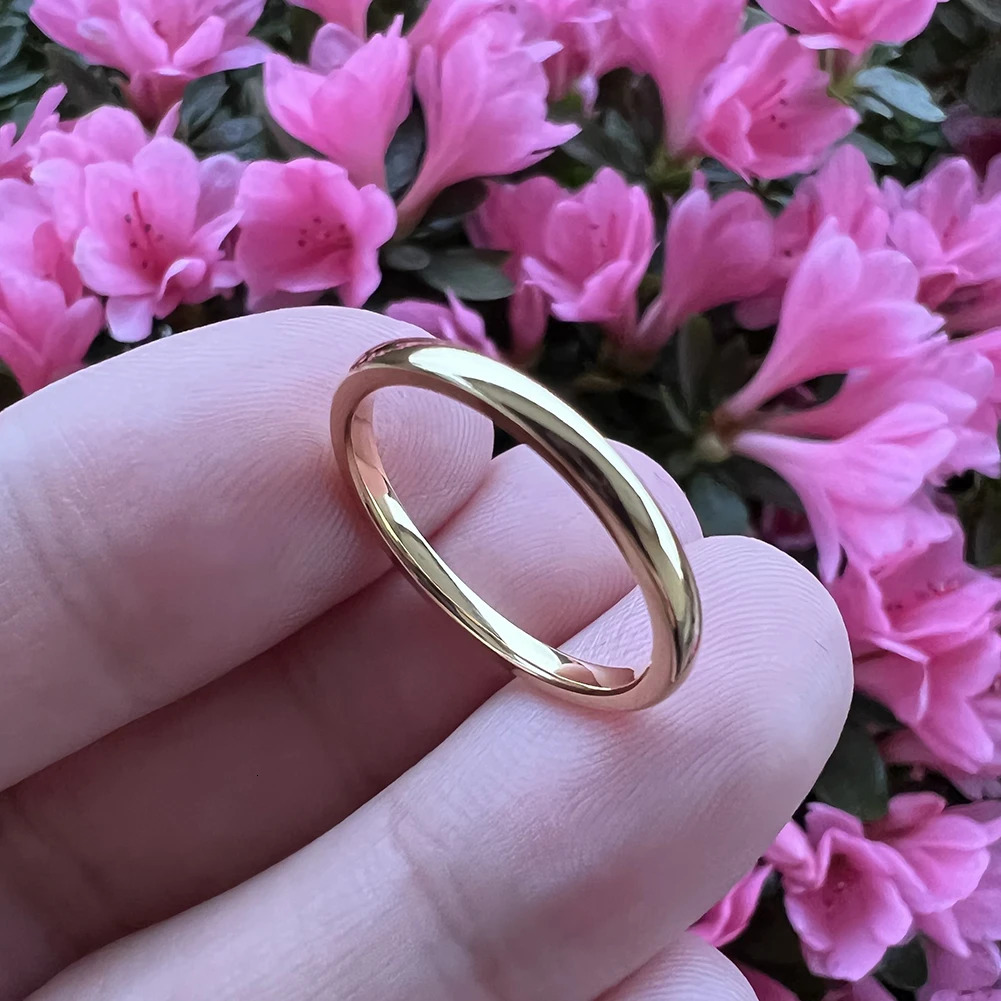 iTungsten 2mm 4mm 6mm 8mm 10mm Gold Plated Tungsten Ring For Men Women Couple Engagement Wedding Band Trendy Jewelry Comfort Fit 250107