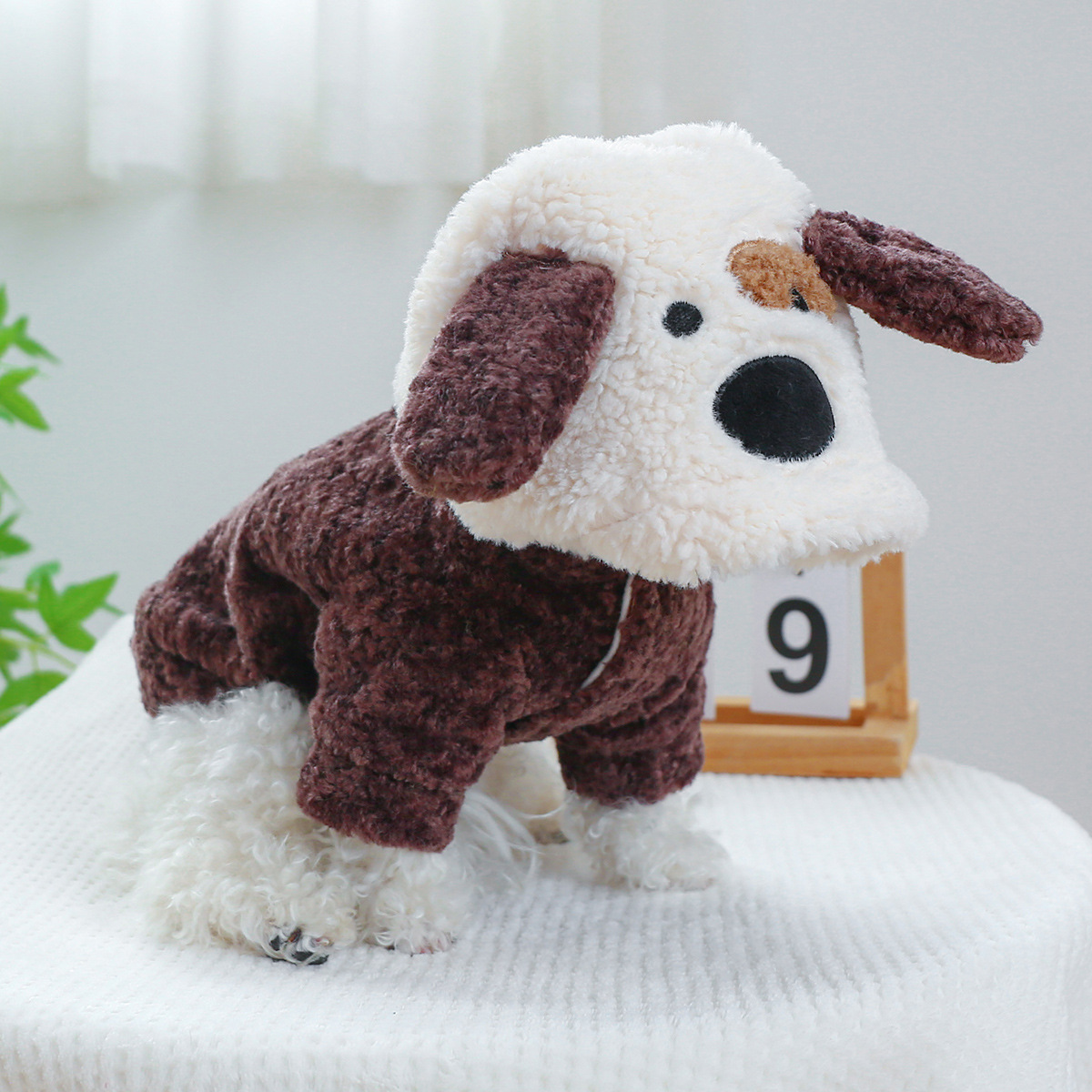 Pet clothing autumn and winter manufacturers wholesale cashmere warm dog cat clothing flower four-legged dinosaur change outfit set