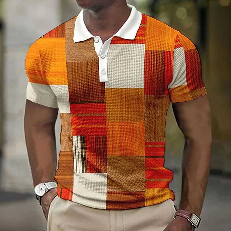 Summer Retro Mens Polo Shirt 3D Printed Shirt Casual Fashion Short Sleeved Shirt Clothing T-shirt Breathable Polo Shirt HommeXJ250108