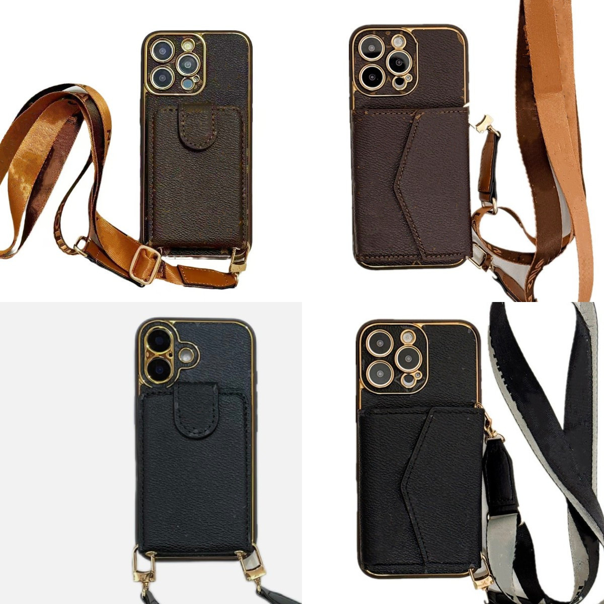Women Crossbody Phone Case Designer iPhone Case for Apple iPhone 16 Pro Max 15 Pro Max 14 13 12 14 Plus 15 Plus 11 Case Card Slot Bag Holder Wallet Case Cover Straps Lanyard