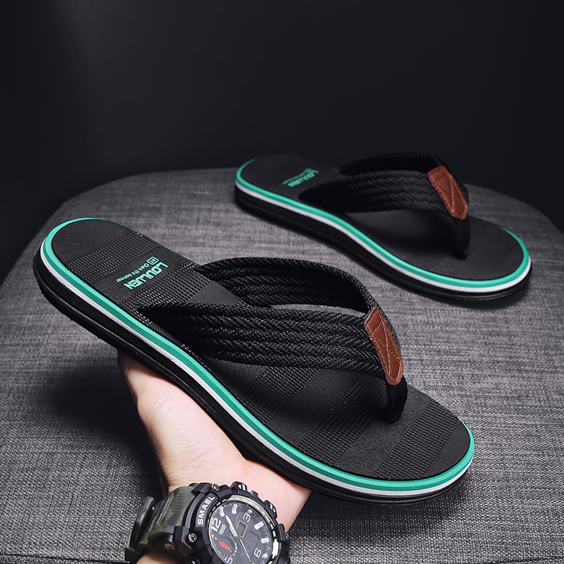 Men Slippers Fashion hot Flat Bottom Flip-ps Summer Vacation Beach Seaside Anti-slip Wear-resistant Triple Black Green Khaki Blue NEW hot Free shippin