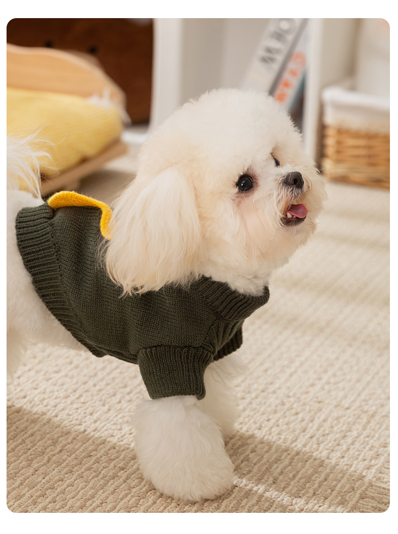 New Autumn and Winter Dog Clothes with Cute and Simple Style, Small Dinosaur Legs Knitted Sweater for Warmth pet Dog Clothes
