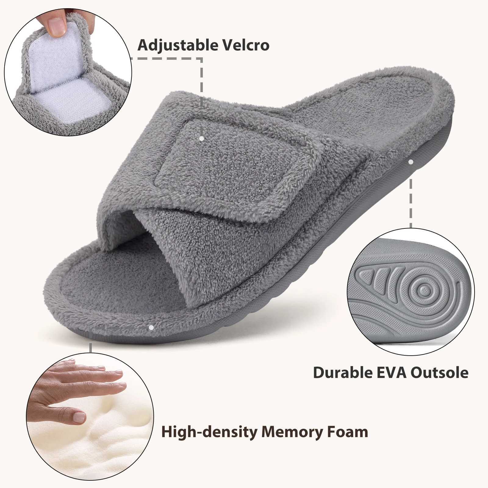 New Arrival Crestar womens winter fashionable open toe fluffy solid color home slippers new indoor and outdoor anti slip cotton shoes T250108