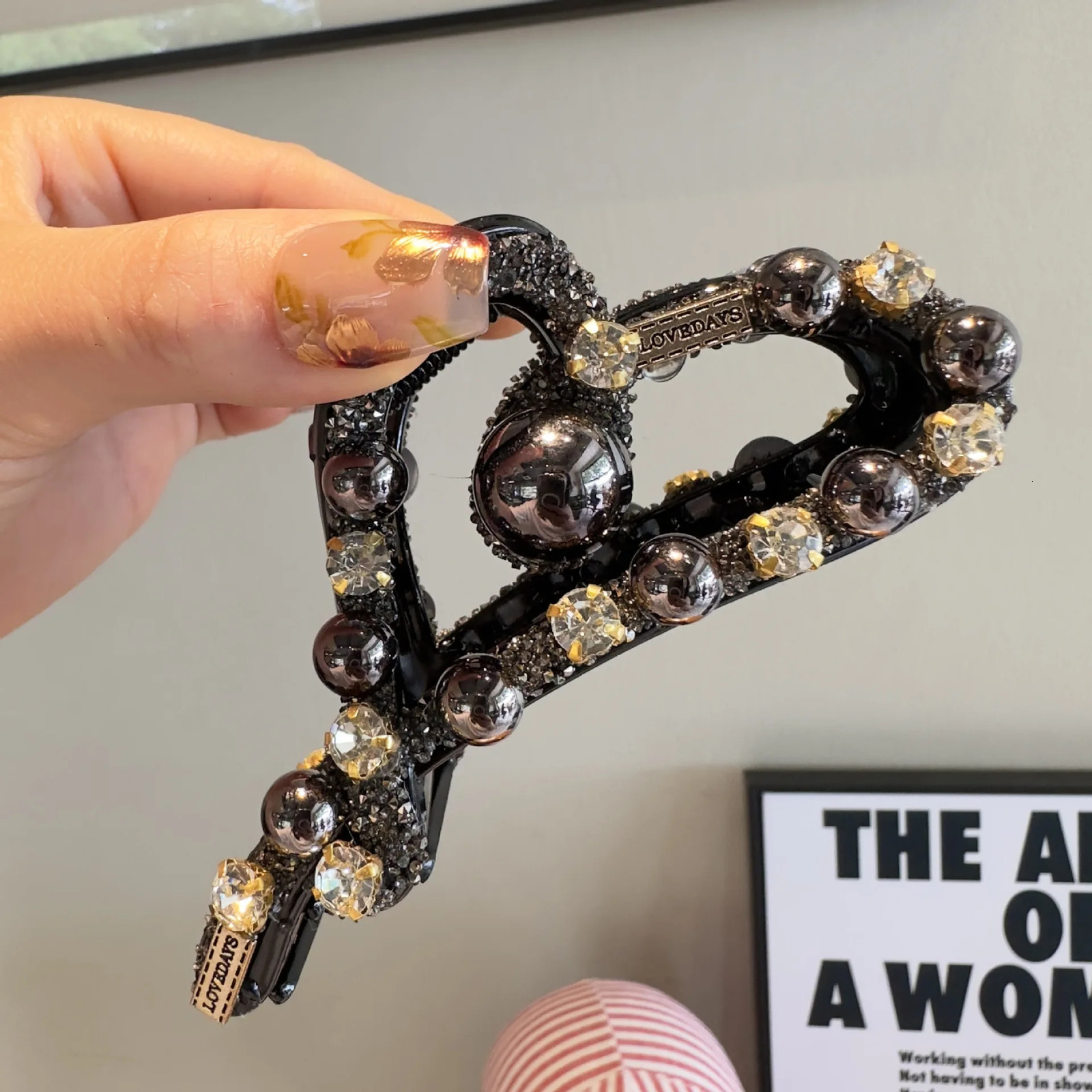 Women Elegant Gold Silver Hollow Geometric Pearl Hair Claw Vintage Hair Clip Headband Hairpin Fashion Girls Hair Accessories 250103