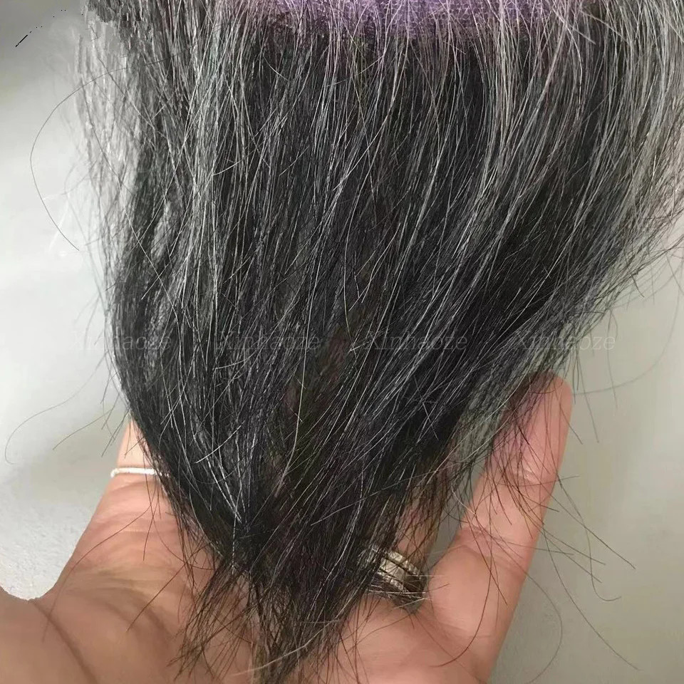 Salt and Pepper Grey Human Hair Wig Short Straight Bob Human Hair 4x4 Lace Frontal Wigs Straight Short Bob Grey Mix Black Wigs