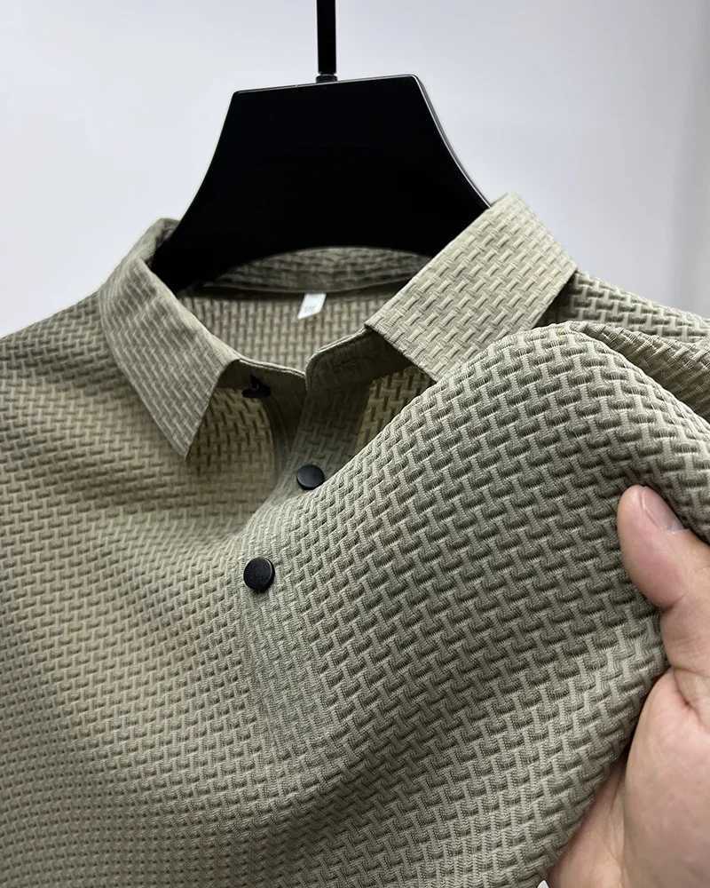 New Summer Polo Shirt High Quality Mens Short Sleeve Breathable Top Business Casual Sweat-absorbing Polo-shirt for MenXJ250108
