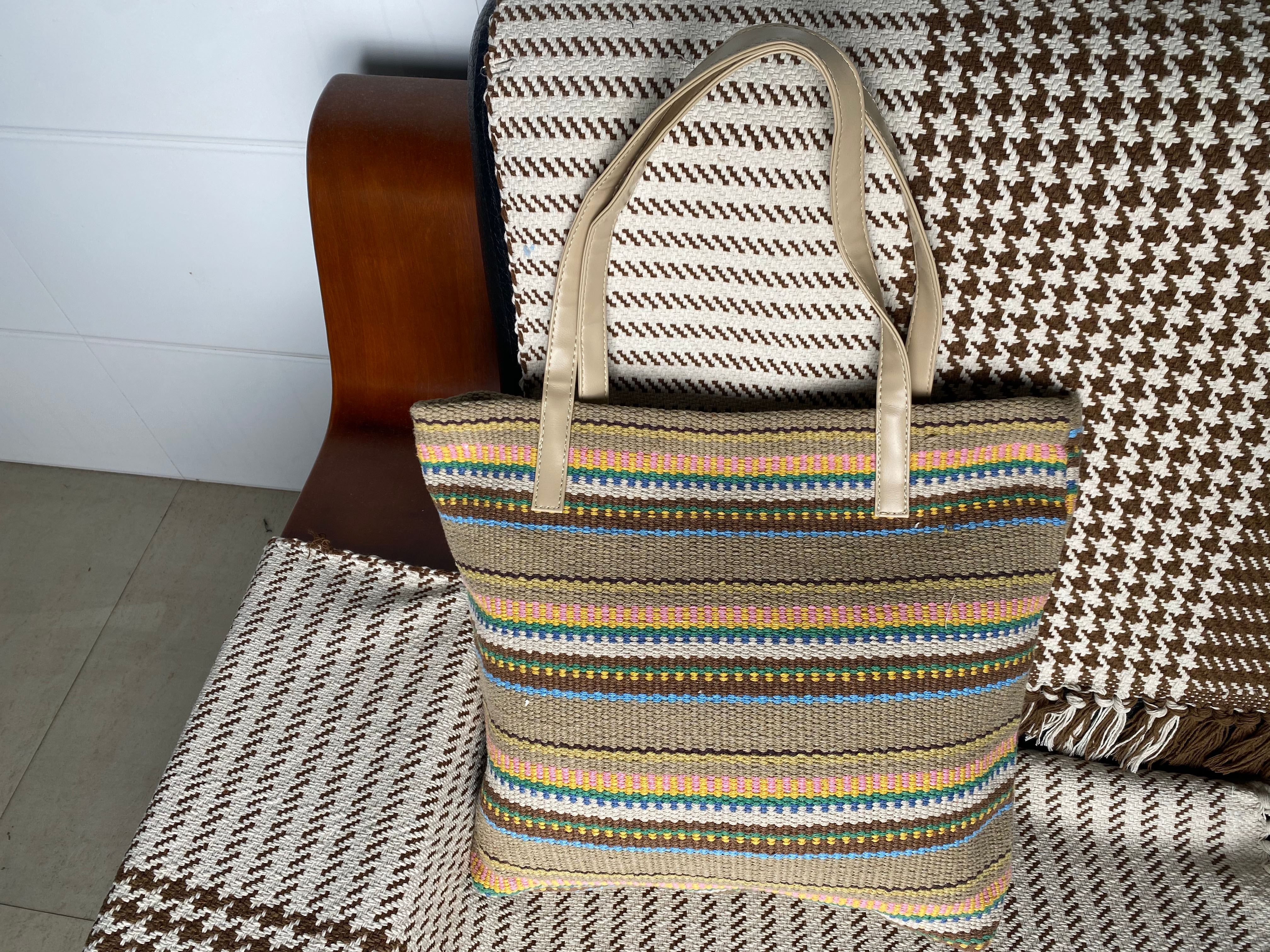 Vintage Handmade Weaved Cotton Shoulder Purse